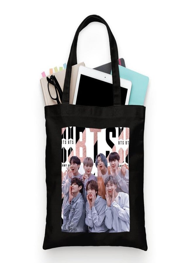 PrintingZone Bts Canvas Printed Tote Bag For Women | Zipper & Pouch | Shopping/Grocery Bag | Multi-Purpose Bag | Reusable Eco-Friendly Cotton Handbags, Canvas Tote Bags For College(TB60) - Image 1